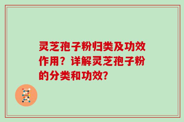 灵芝孢子粉归类及功效作用？详解灵芝孢子粉的分类和功效？