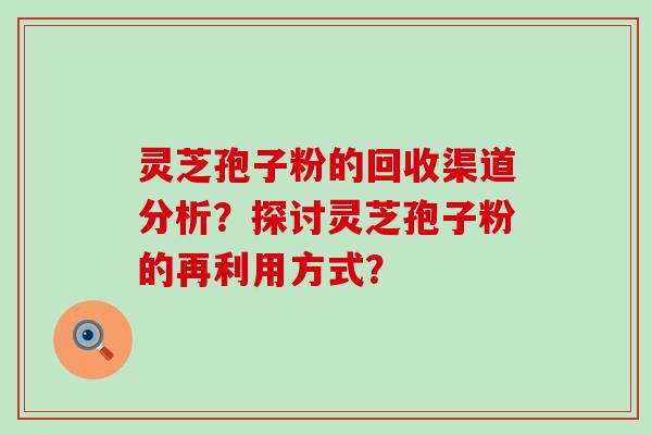 灵芝孢子粉的回收渠道分析？探讨灵芝孢子粉的再利用方式？