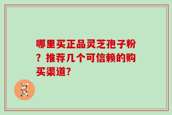 哪里买正品灵芝孢子粉？推荐几个可信赖的购买渠道？