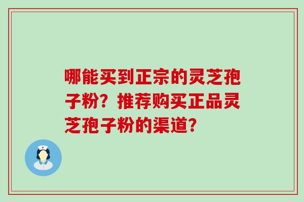 哪能买到正宗的灵芝孢子粉？推荐购买正品灵芝孢子粉的渠道？