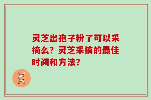 灵芝出孢子粉了可以采摘么？灵芝采摘的佳时间和方法？