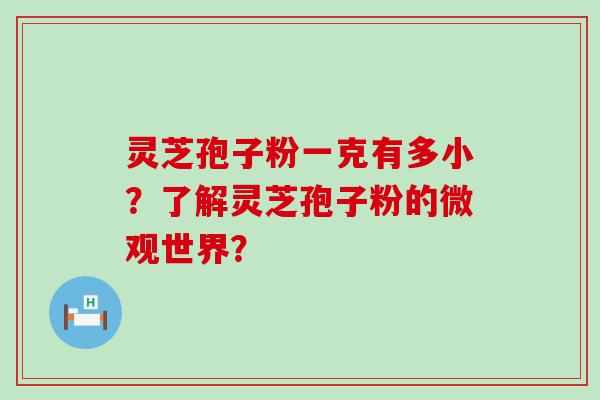 灵芝孢子粉一克有多小？了解灵芝孢子粉的微观世界？