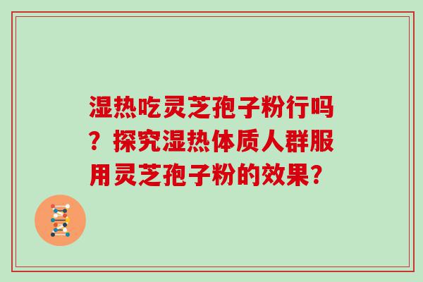 湿热吃灵芝孢子粉行吗？探究湿热体质人群服用灵芝孢子粉的效果？