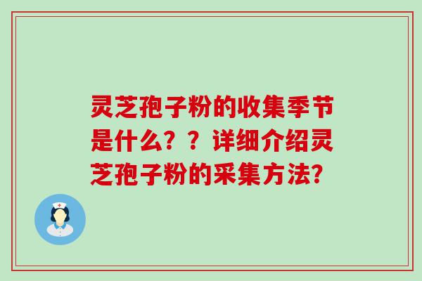 灵芝孢子粉的收集季节是什么？？详细介绍灵芝孢子粉的采集方法？