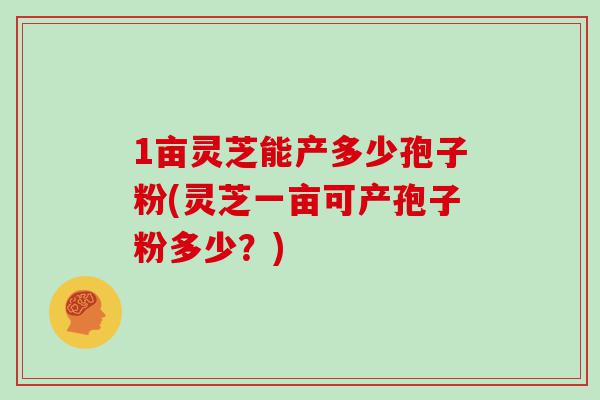 1亩灵芝能产多少孢子粉(灵芝一亩可产孢子粉多少？)