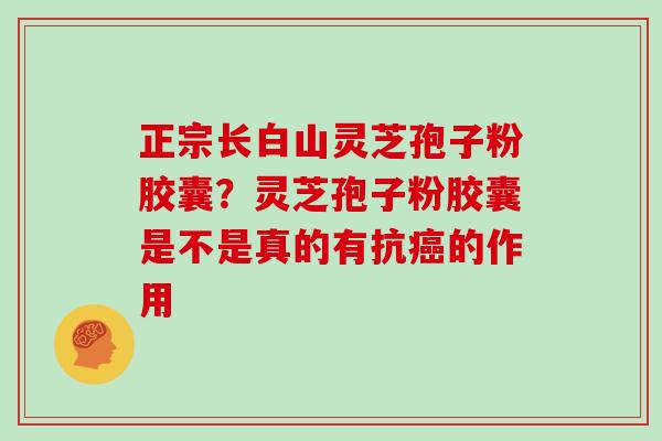 正宗长白山灵芝孢子粉胶囊？灵芝孢子粉胶囊是不是真的有抗的作用