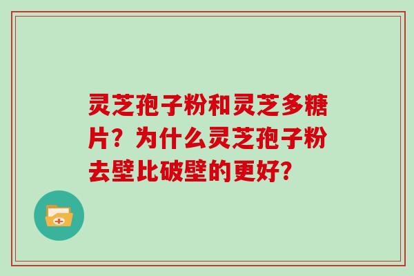 灵芝孢子粉和灵芝多糖片？为什么灵芝孢子粉去壁比破壁的更好？