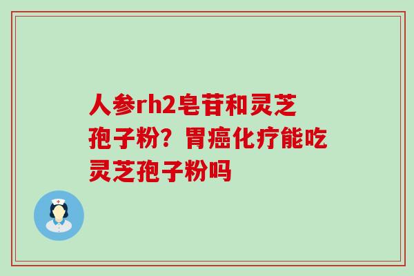 人参rh2皂苷和灵芝孢子粉？胃能吃灵芝孢子粉吗