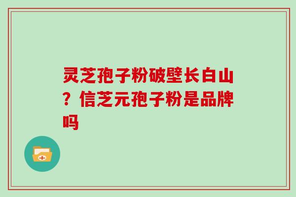 灵芝孢子粉破壁长白山？信芝元孢子粉是品牌吗