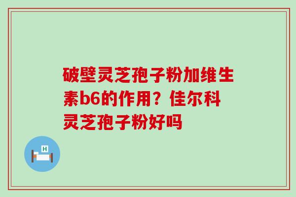 破壁灵芝孢子粉加维生素b6的作用？佳尔科灵芝孢子粉好吗