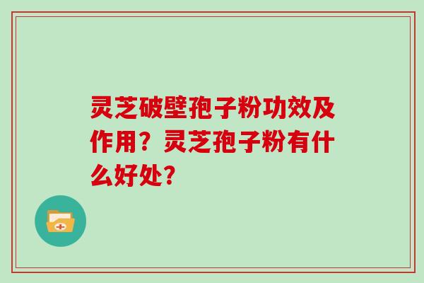 灵芝破壁孢子粉功效及作用？灵芝孢子粉有什么好处？