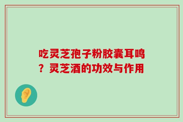 吃灵芝孢子粉胶囊耳鸣？灵芝酒的功效与作用