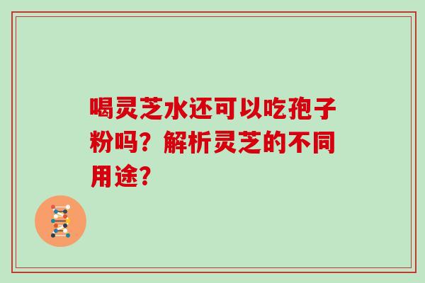 喝灵芝水还可以吃孢子粉吗？解析灵芝的不同用途？