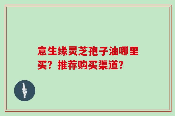 意生缘灵芝孢子油哪里买？推荐购买渠道？