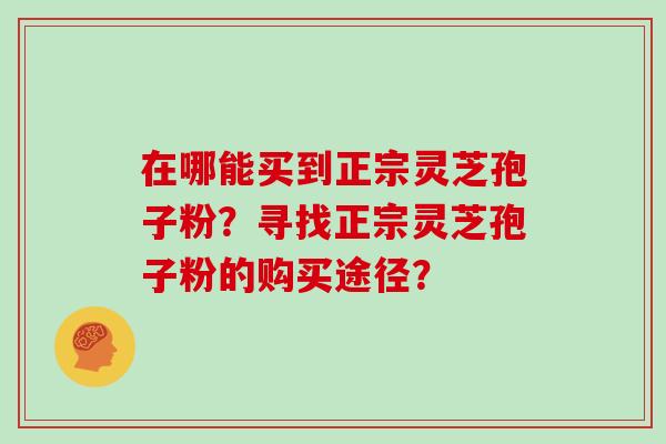 在哪能买到正宗灵芝孢子粉？寻找正宗灵芝孢子粉的购买途径？