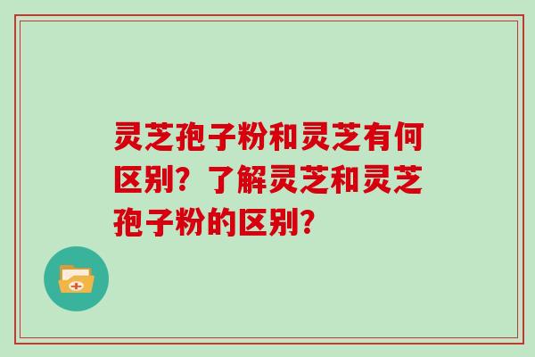 灵芝孢子粉和灵芝有何区别？了解灵芝和灵芝孢子粉的区别？