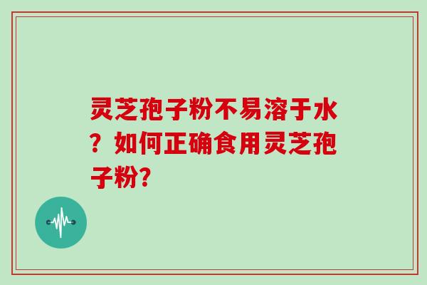 灵芝孢子粉不易溶于水？如何正确食用灵芝孢子粉？