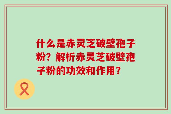 什么是赤灵芝破壁孢子粉？解析赤灵芝破壁孢子粉的功效和作用？