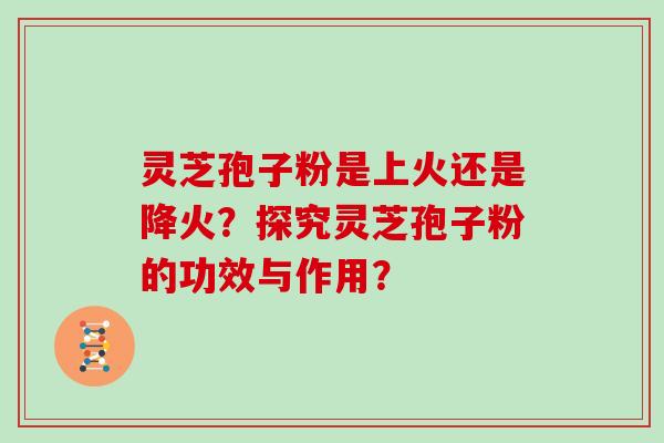 灵芝孢子粉是上火还是降火？探究灵芝孢子粉的功效与作用？