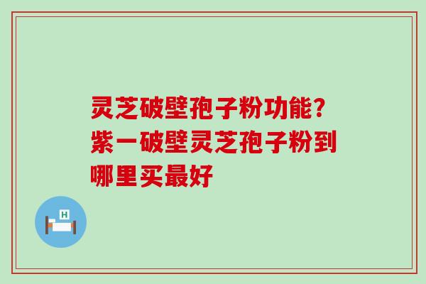 灵芝破壁孢子粉功能？紫一破壁灵芝孢子粉到哪里买好