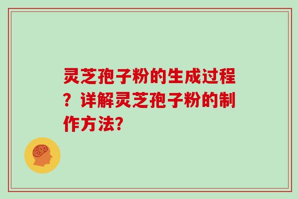 灵芝孢子粉的生成过程？详解灵芝孢子粉的制作方法？