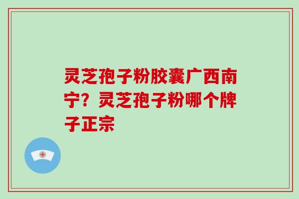 灵芝孢子粉胶囊广西南宁？灵芝孢子粉哪个牌子正宗