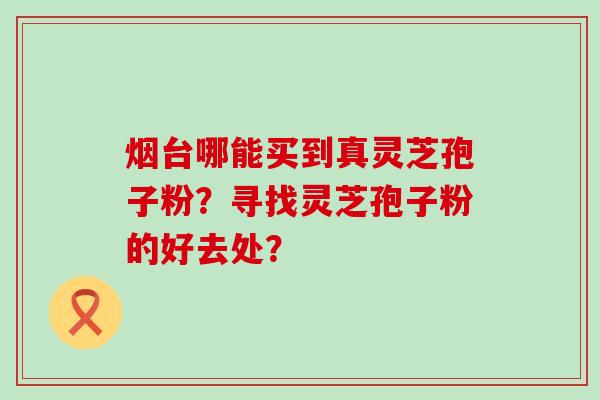 烟台哪能买到真灵芝孢子粉？寻找灵芝孢子粉的好去处？