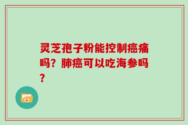 灵芝孢子粉能控制痛吗？可以吃海参吗？