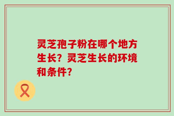 灵芝孢子粉在哪个地方生长？灵芝生长的环境和条件？