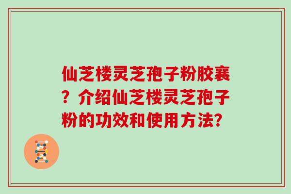 仙芝楼灵芝孢子粉胶襄？介绍仙芝楼灵芝孢子粉的功效和使用方法？