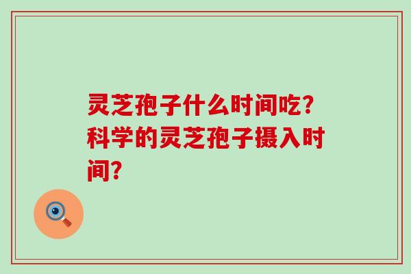 灵芝孢子什么时间吃？科学的灵芝孢子摄入时间？