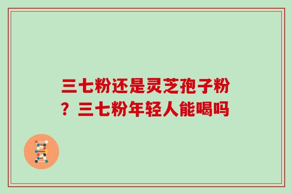 三七粉还是灵芝孢子粉？三七粉年轻人能喝吗