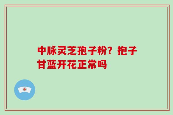 中脉灵芝孢子粉？抱子甘蓝开花正常吗