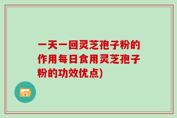 一天一回灵芝孢子粉的作用每日食用灵芝孢子粉的功效优点)