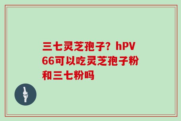 三七灵芝孢子？hPV66可以吃灵芝孢子粉和三七粉吗