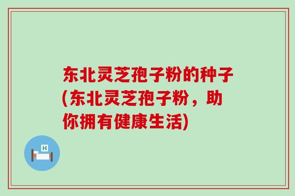 东北灵芝孢子粉的种子(东北灵芝孢子粉，助你拥有健康生活)