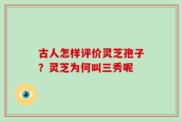 古人怎样评价灵芝孢子？灵芝为何叫三秀呢