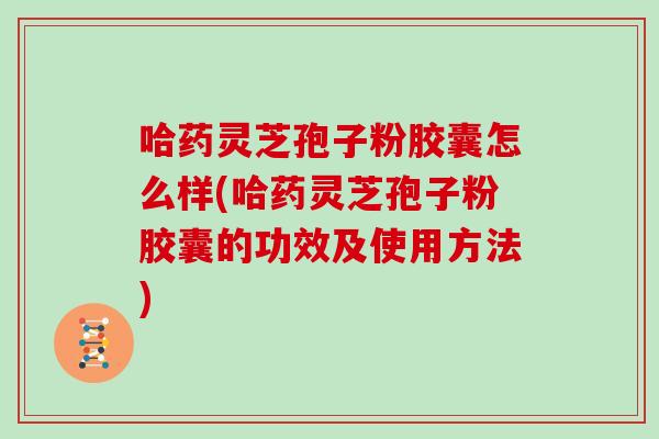 哈药灵芝孢子粉胶囊怎么样(哈药灵芝孢子粉胶囊的功效及使用方法)