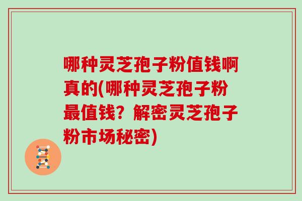 哪种灵芝孢子粉值钱啊真的(哪种灵芝孢子粉值钱？解密灵芝孢子粉市场秘密)