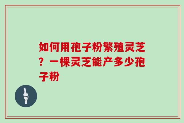 如何用孢子粉繁殖灵芝？一棵灵芝能产多少孢子粉