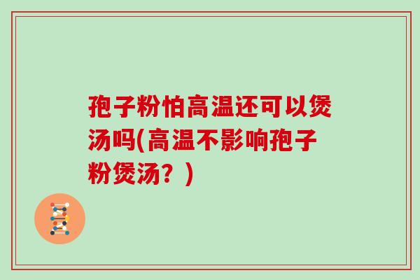 孢子粉怕高温还可以煲汤吗(高温不影响孢子粉煲汤？)