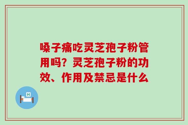 嗓子痛吃灵芝孢子粉管用吗？灵芝孢子粉的功效、作用及禁忌是什么