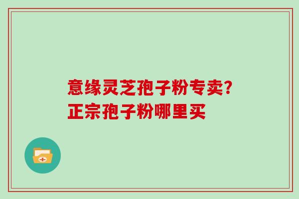 意缘灵芝孢子粉专卖？正宗孢子粉哪里买