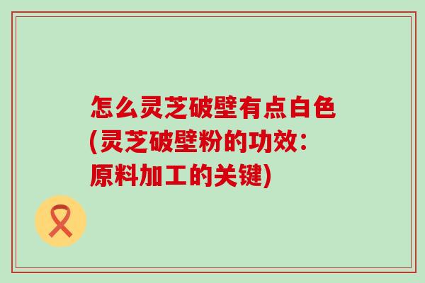 怎么灵芝破壁有点白色(灵芝破壁粉的功效：原料加工的关键)