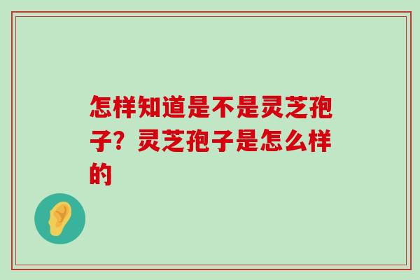 怎样知道是不是灵芝孢子？灵芝孢子是怎么样的