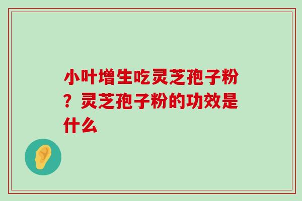 小叶增生吃灵芝孢子粉？灵芝孢子粉的功效是什么