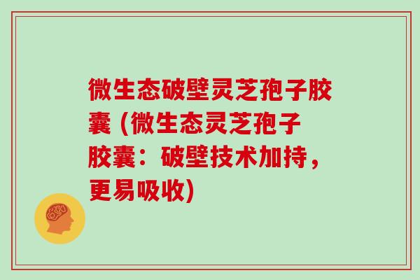 微生态破壁灵芝孢子胶囊 (微生态灵芝孢子胶囊：破壁技术加持，更易吸收)