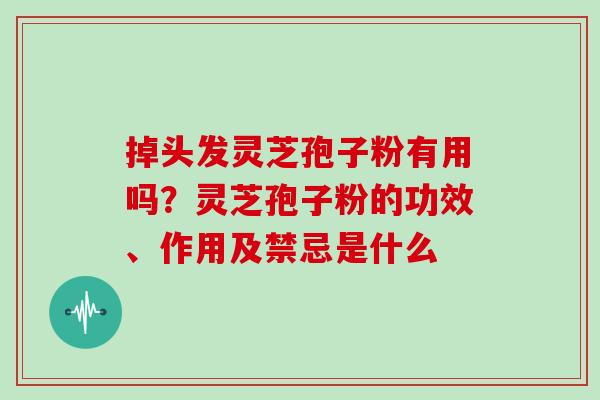 掉头发灵芝孢子粉有用吗？灵芝孢子粉的功效、作用及禁忌是什么