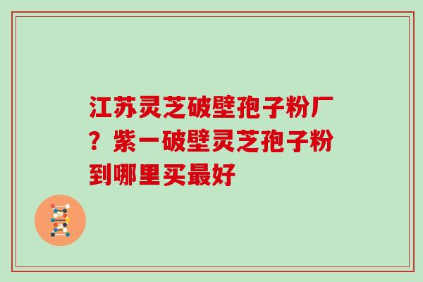 江苏灵芝破壁孢子粉厂？紫一破壁灵芝孢子粉到哪里买好