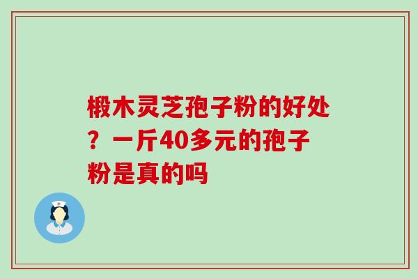 椴木灵芝孢子粉的好处？一斤40多元的孢子粉是真的吗